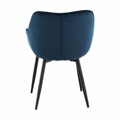 Dizajnerski fotelj, modra tkanina Velvet, FEDRIS