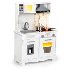 Drevená kuchynka na hranie pre deti so zvukmi LED + príslušenstvo ECOTOYS