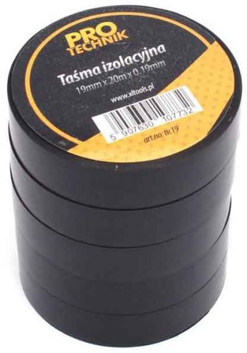 Izolační páska PVC 19 mm x 20 mx 0,19 mm, černá, PRO-TECHNIK