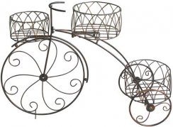 Strend Pro dekoráció, állvány 3 virágcserephez, kerékpár