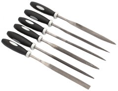Nadelfeilen-Set 4 x 160 mm mit Griff, 6-teiliges Set, XL-TOOLS