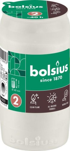 Polnilo Bolsius, 40 h, 48x95 mm, za sobolja, belo, olje