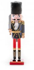 Figurină de Crăciun MagicHome Woodeco, Spărgător de nuci cu o oaie, lemn
