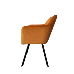 Sessel, senffarbener/schwarzer Samtstoff, ZERON NEU