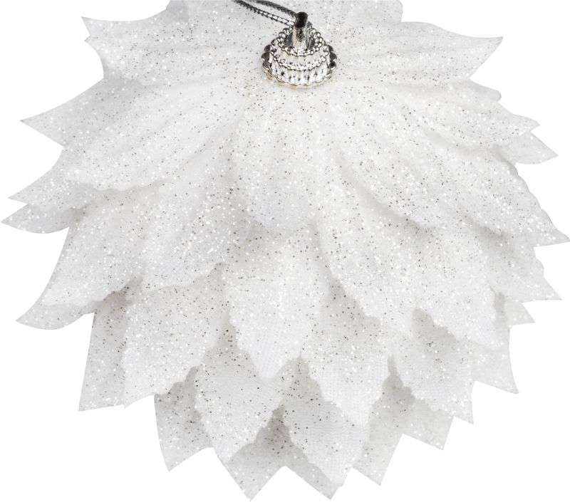 MagicHome Weihnachtsdekoration, Kugel, weiß, mit Glitzer, 10 cm