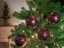 Gule MagicHome Vianoce, 4 ks, bordové, matné, s dekoráciou, na vianočný stromček, 10 cm