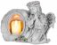 Dekorace MagicHome, Anděl modlící se svíčkou, 1xLED, polyresin, na hrob, 28x13x21,5 cm
