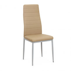 Krzesło, beżowa eko-skóra/szary metal, COLETA NOVA