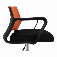 Kancelářská židle, síťovina oranžová/látka černá, APOLO NEW