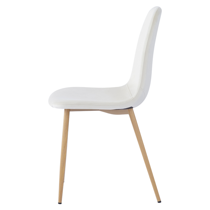 Stuhl, beige Dulux Velvet Stoff/Buche, LEGA NEU - SALE