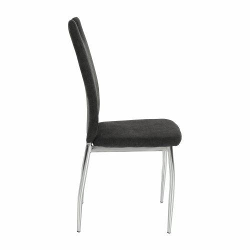 Krzesło do jadalni, brązowo-szara tkanina/chrom, OLIVA NEW