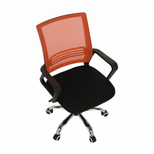 Krzesło biurowe, pomarańczowa siatka/czarna tkanina, APOLO NEW