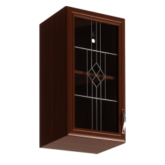 Oberschrank G40S mit Glas, links, Milano-Walnuss, SICILIA