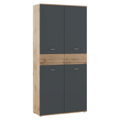 Schuhschrank/Regal, Graphit/Wotaneiche, VILOT
