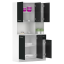 Komoda 6-drzwiowa, biało-czarna, PELION NEW (akce)