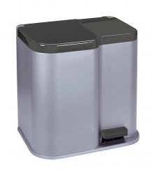 Kosz Curver® DUO BIN 21 lit., srebrno-czarny, na odpady