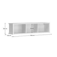 Półka wisząca 125, biała, ERODIN