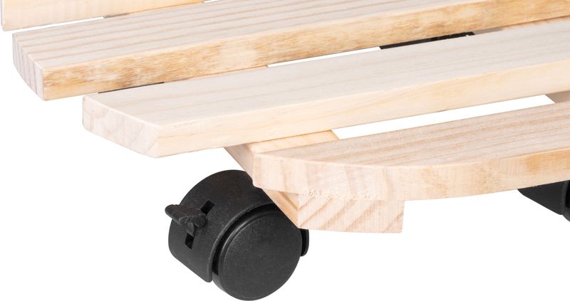 Strend Pro Sockel, 30x7 cm, unter dem Blumentopf, auf Rollen, verschiebbar, Ständer, max. 50 kg, Holz, rund