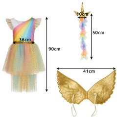 Unicorn costum 3pcs 122-128cm Kruzzel 26675 (acțiune)