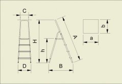 Lépcső ALVE EUROSTYL HOBBY 2915 5 fokos, piros, 175 cm, sz. 125 kg
