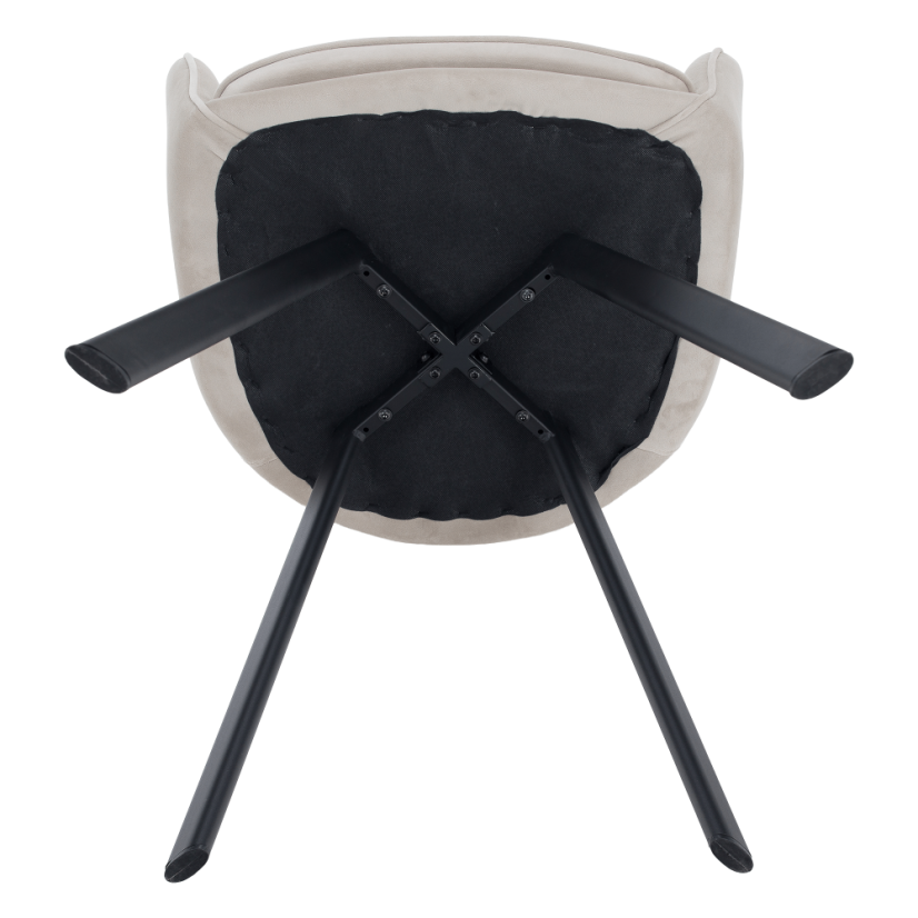 Designer-Sessel, beige Samtstoff, AURIL