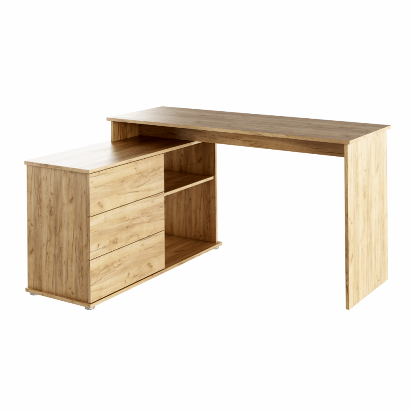 Universeller PC-Ecktisch, Artisan-Eiche, TERINO