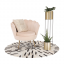 Sessel im Art-Deco-Stil, beige Samtstoff/Gold-Chrom-Gold, NOBLIN