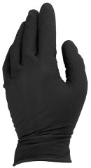 Crne nitrilne rukavice, set od 50 komada, veličina L, ČVRSTI DRŽAJ, GEKO