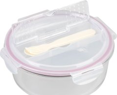 Dóza MagicHome, okrúhla, 1200 ml, s vekom, s príborom, Clip