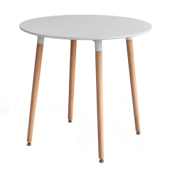 Étkezőasztal, fehér/bükk, átmérő 80 cm, ELCAN NEW TYPE 2 (akciós)