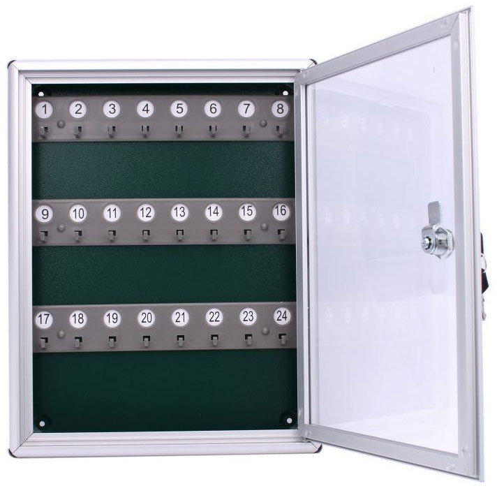 Aluminium-Schlüsselkasten für 24 Schlüssel, 40x295x370mm, XL-TOOLS