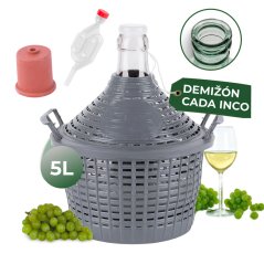 Demižon Strend Pro Cada Inco, 05 l stekleni demižon za vino in žganje, plastični pokrov