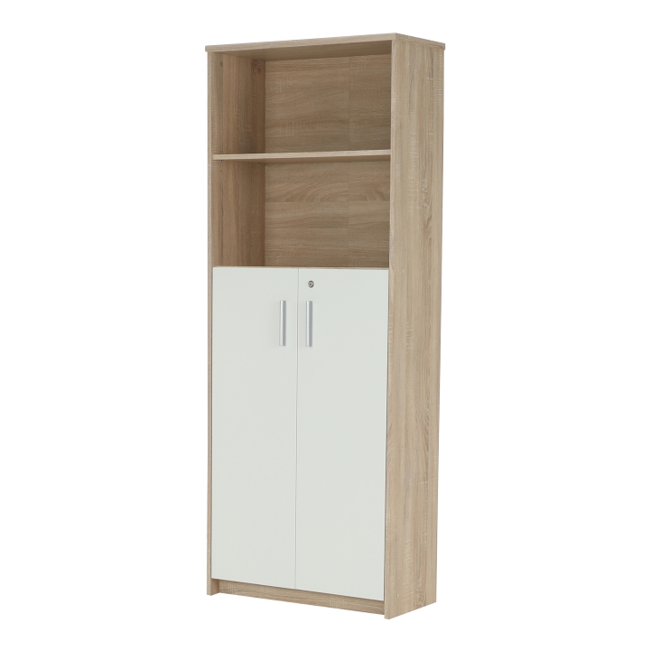 Regal mit Schrank, Sonoma-Eiche/weiß, JOHAN 2 NEW 10