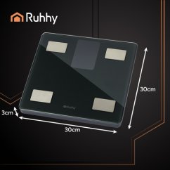 Fürdőszobai analitikus mérleg LCD fekete Ruhhy 20675 (akció)