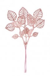 Twig MagicHome Christmas, lišće, ružičasto zlato, 22 cm, pak. 6 kom