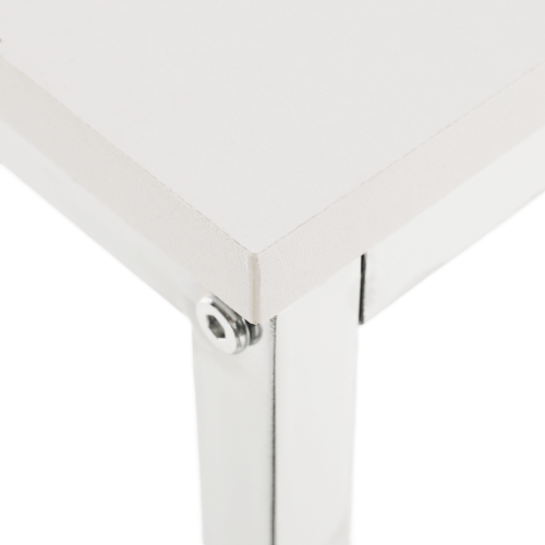 Konzolna miza v industrijskem stilu, bela/krom, KORNIS