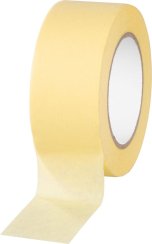 Taśma Strend Pro, 50 mm, L-50 m, 80°C, malowanie, maskowanie, klej, żółta