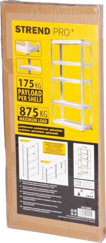 Regale RAT40 MS, Metall, MDF, 5 Fachböden, 1800x900x400 mm, max. 175 kg/Regal