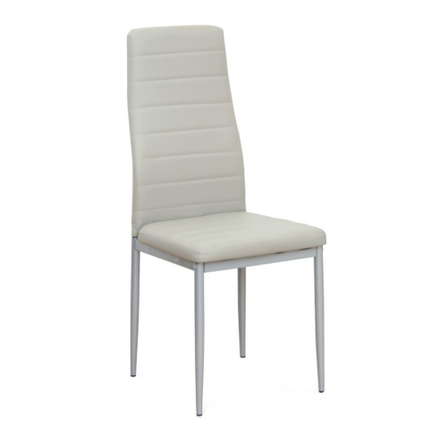 Krzesło, jasnoszara eko-skóra/szary metal, COLETA NOVA