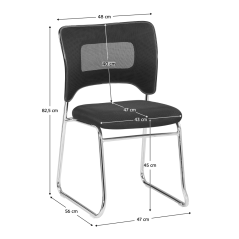 Skladljiva stolica, crna/krom, DELOS