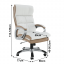 Krzesło biurowe, biało/brązowa ekoskóra, BIKE
