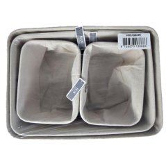 Set de coșuri de depozitare, 4 bucăți, alb