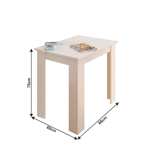 Stół do jadalni, biały, 86x60 cm, TARINIO