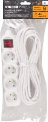 Kabel DG-F804BK 07,00 m, przedłużacz, 4 gniazda + wyłącznik (akce)