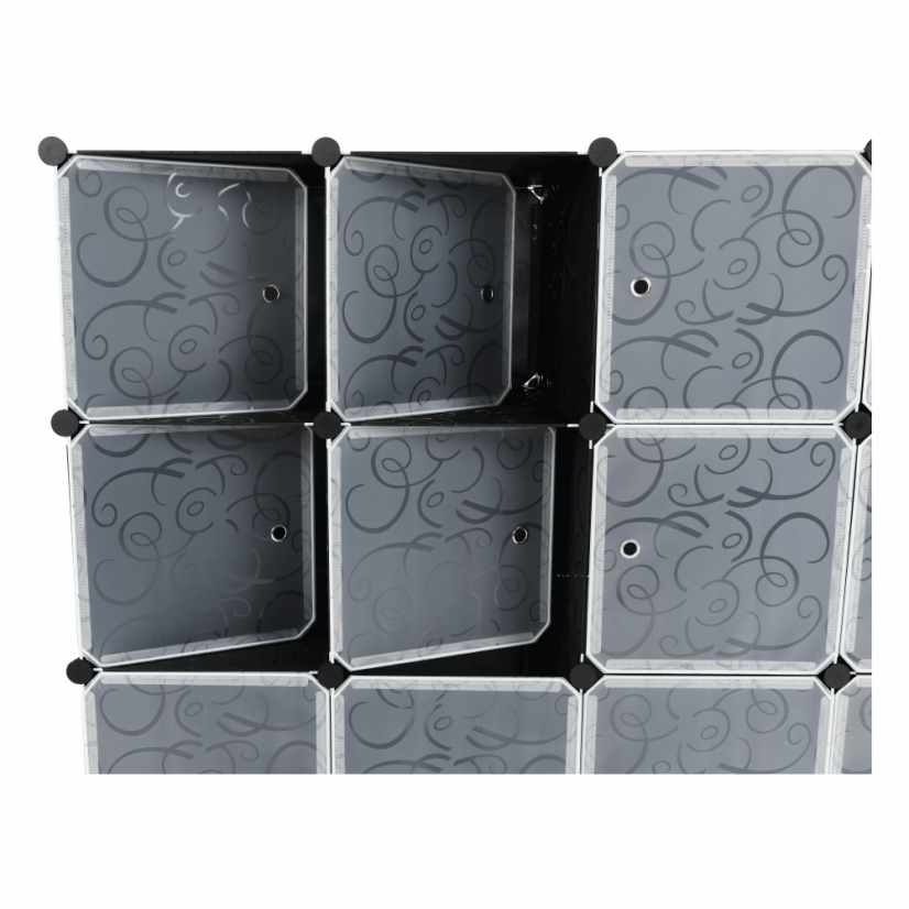 Modularni ormarski organizator, crna/mliječno bijela, RODAN TIP 2