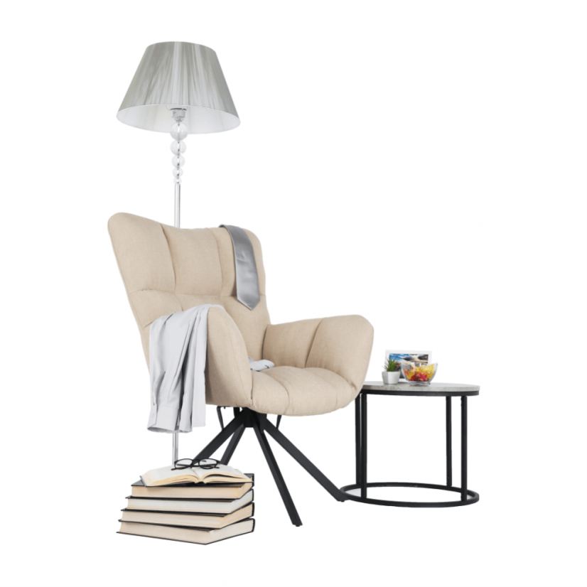 Designer-Drehstuhl, beige/schwarz, KOMODO