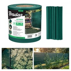 Senčna folija za ograjne panele 19cm/35m zelena + 20x sponka