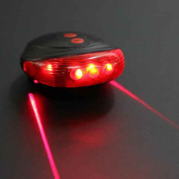 Lampka rowerowa tylna część czerwona + linie laserowe, PRO-TECHNIK (akce)