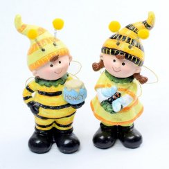 Figurka dzieci pszczół 7,7x7,6x15 cm mieszanka poliżywicy