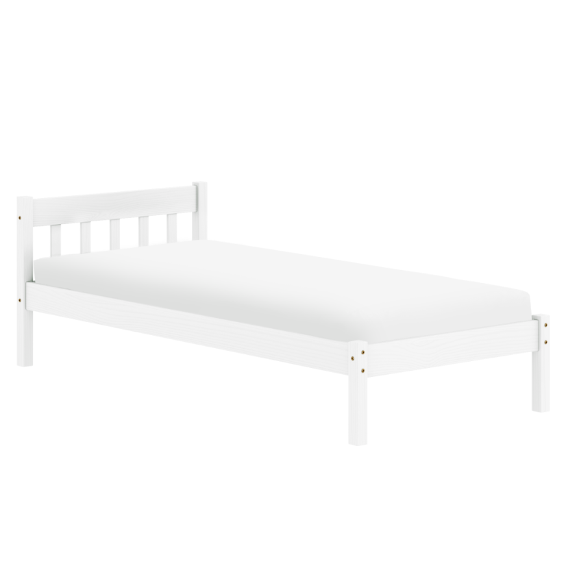 Bett mit Lattenrost, weiß, Kiefernholz, 90x200, MAVIL